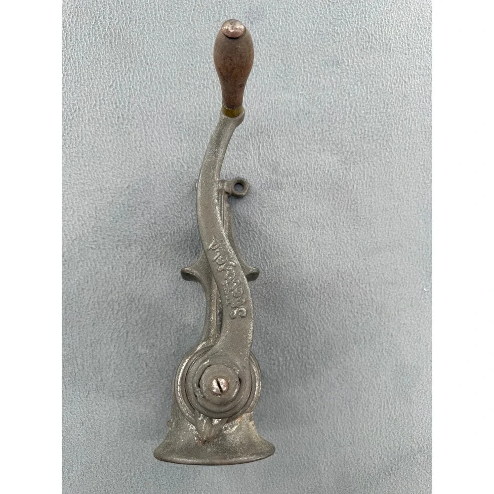 Antique Steinfeld No 21 Cast Iron Meat Grinder 1904 Pat. Wood Handle Farmhouse